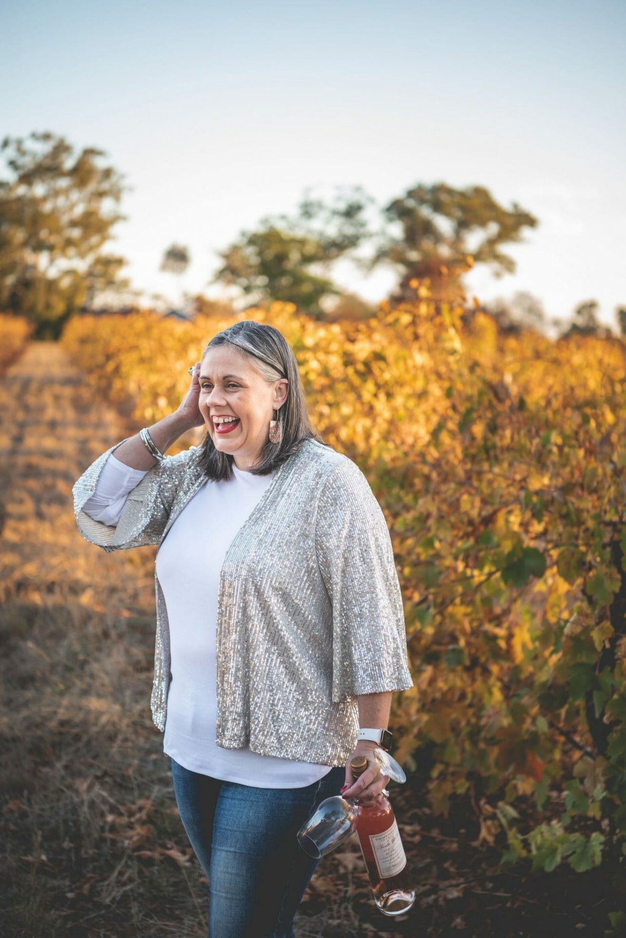 Angela Pickett Copywriter in a Barossa vineyard